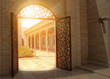 mystic view of gate with sunlight