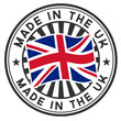 Vector: A circular lettering made in the UK. Vector decal or stamp A circular lettering made in the UK. Vector decal or stamp