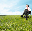 Businessman enjoying a relaxing day