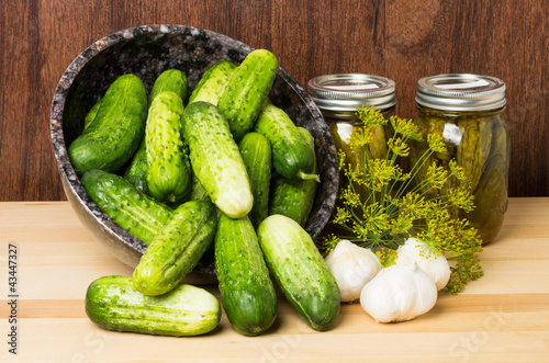 Photo: Pickles with jars of pickles Pickles with jars of pickles