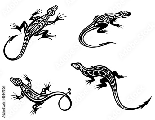 Vector: Black lizards Black lizards