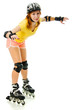 beautiful young woman on roller skates