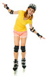 beautiful young woman on roller skates