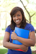 Photo: A pretty female African-American college or university student A pretty female African-American college or university student