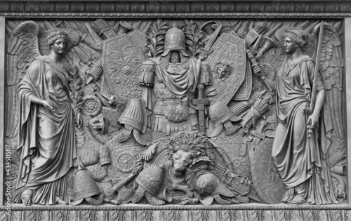 Photo: Relief in honour of Russia's victories, Alexander Column, Peters Relief in honour of Russia's victories, Alexander Column, Peters