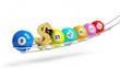 lotto ball gold dollar sign
