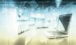 Foto: Notebook against colour background with images Notebook against colour background with images
