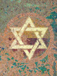David stars on rust metal plate texture