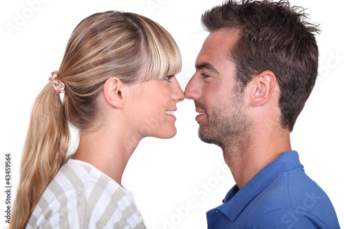 Photo: couple rubbing noses couple rubbing noses