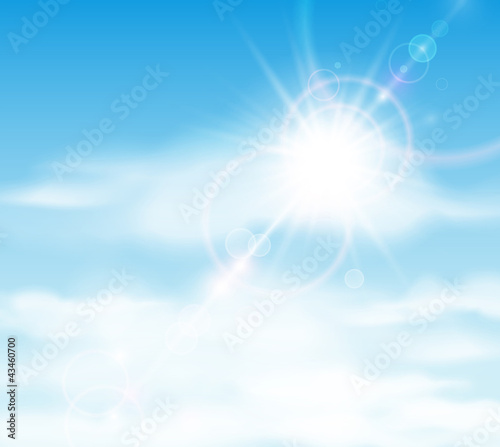 Vektor: Sun is shining behind the clouds Sun is shining behind the clouds
