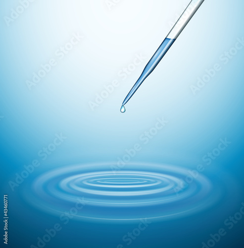 Vektor: Falling drops from the pipette Falling drops from the pipette