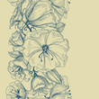 Graphic floral seamless pattern