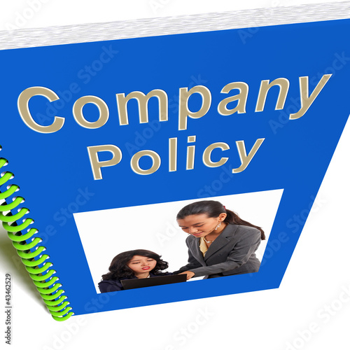 Illustration: Company Policy Book Shows Rules For Employees Company Policy Book Shows Rules For Employees