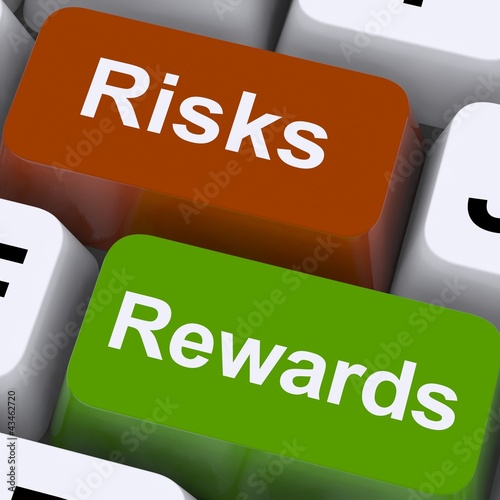 Illustration: Risks Rewards Keys Show Payoff Or Roi Risks Rewards Keys Show Payoff Or Roi