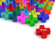 Social network plus concept on white background