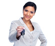 Woman with a car keys.
