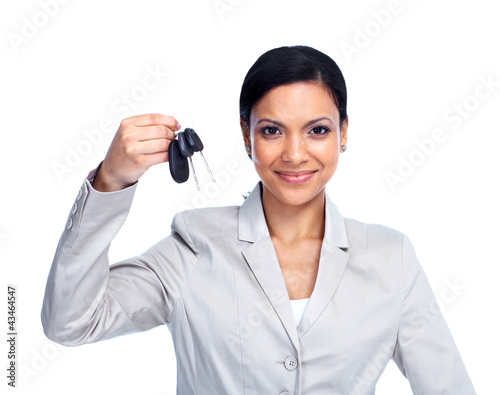 Photo: Woman with a car keys. Woman with a car keys.