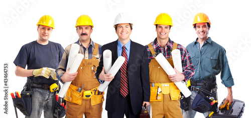 Photo: Group of industrial workers. Group of industrial workers.