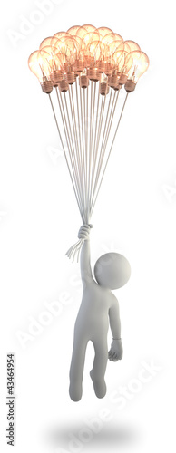 Illustration: 3d small people - idea up 3d small people - idea up