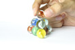 Constructing a Pyramid Made of Marbles