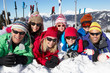 Photo: Two Family Having Fun On Ski Holiday In Mountains Two Family Having Fun On Ski Holiday In Mountains