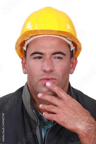 Foto: Portrait of a doubting tradesman Portrait of a doubting tradesman
