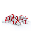 Illustration: Geschenkboxen mit rotem Band Geschenkboxen mit rotem Band