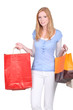 Redhead woman shopping