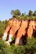 Les Ocres du Roussillon, red rock formation. Luberon, Provence,