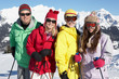 Teenage Family On Ski Holiday In Mountains