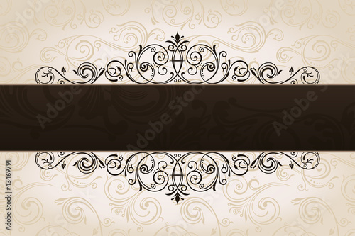 Vector: vector vintage calligraphic banner with decor background vector vintage calligraphic banner with decor background