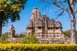 Ornate temple made ​​of sandstone in Khajuraho, India