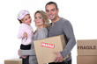 Young family moving house