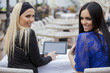 Girls with a tablet