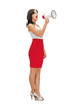 angry woman with megaphone