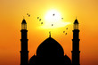 Beautiful mosque at sunset