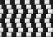 Optical illusion with black and white pillows