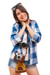 Foto: Portrait of a happy young tourist Portrait of a happy young tourist