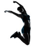 Photo: woman runner jogger jumping happy woman runner jogger jumping happy