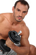 Man lifting a dumbbell