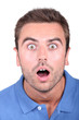 portrait of a surprised man