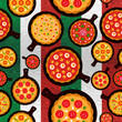 Italian pizza flavors pattern
