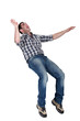 Man laughing his head off