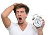 a man yawning