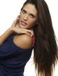 Beautiful young woman long gorgeous brunette hair.
