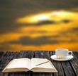 Rest for write on note book and drink hot coffee
