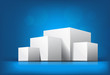 Box on blue background
