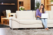 working at home on lounge
