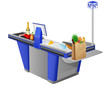 cash register terminal and food stuffs