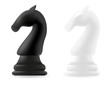 knight chess piece black and white